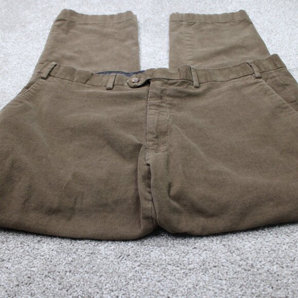Polo Ralph Lauren Pants Mens 40x28 Brown Corduroy Flat Front Straight Leg Chino - Picture 2 of 11